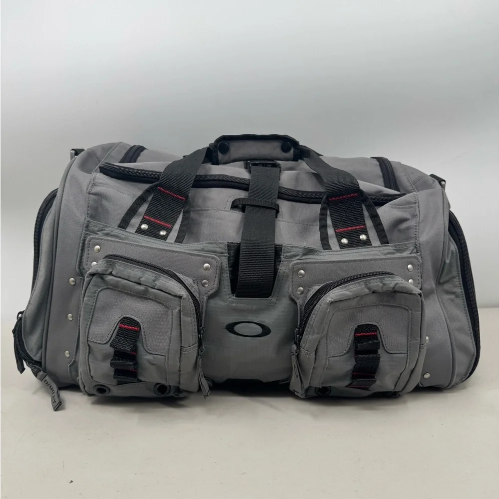 Oakley Gray Travel Duffel with Dual Front Pouches